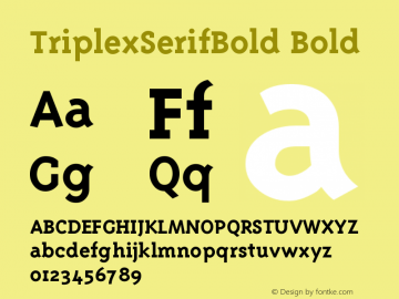TriplexSerifBold Bold Version 001.001 Font Sample