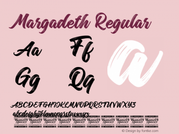 Margadeth Version 1.00;November 22, 2021;FontCreator 13.0.0.2683 64-bit图片样张
