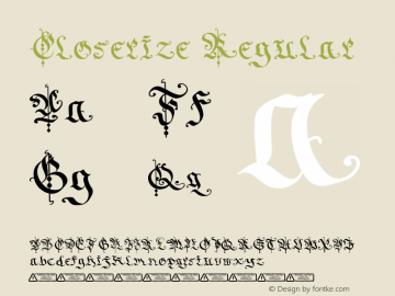 Closerize Version 1.00;August 12, 2022;FontCreator 12.0.0.2563 64-bit图片样张