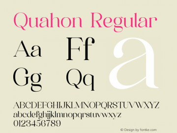 Quahon Version 1.00;August 1, 2022;FontCreator 13.0.0.2680 64-bit图片样张