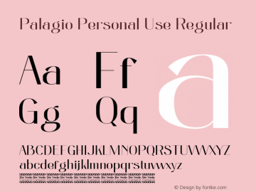 Palagio Personal Use Version 1.00;May 28, 2022;FontCreator 13.0.0.2683 64-bit图片样张