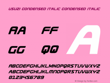 Usuzi Condensed Italic Version 3.1; 2019图片样张