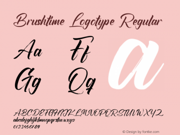 Brushtime Logotype Version 1.00;October 27, 2021;FontCreator 13.0.0.2683 64-bit图片样张