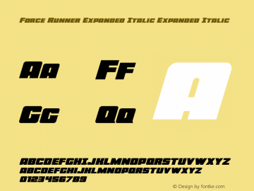 Force Runner Expanded Italic Version 1.0; 2022图片样张