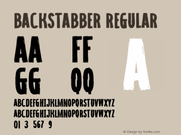 Backstabber Version 1.00;May 8, 2022;FontCreator 13.0.0.2683 64-bit图片样张
