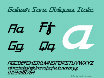 Galiver Sans Obliques Italic Version 1.00;December 14, 2018;FontCreator 11.0.0.2407 32-bit图片样张