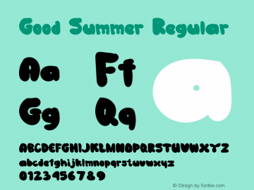 Good Summer Version 1.001;Fontself Maker 3.5.7图片样张