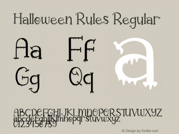 Halloween Rules Version 1.00;September 14, 2022;FontCreator 13.0.0.2683 64-bit图片样张