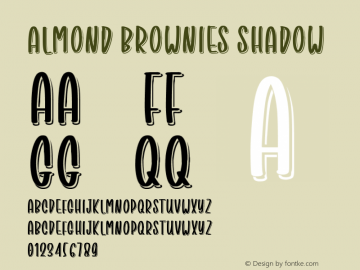 Almond Brownies Shadow Version 1.002;Fontself Maker 3.5.4图片样张