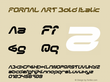 FORMAL ART Bold Italic Version 1.00;July 2, 2018;FontCreator 11.5.0.2427 64-bit图片样张