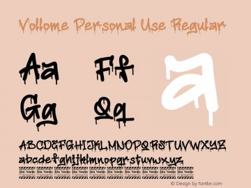 Vollome Personal Use Version 1.00;October 25, 2022;FontCreator 13.0.0.2683 64-bit图片样张