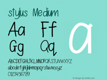 stylus Medium Version 1.0 Font Sample