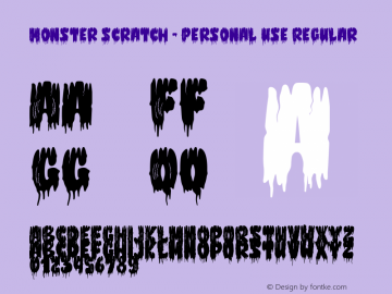 Monster Scratch - Personal use Version 1.00;August 1, 2021;FontCreator 13.0.0.2683 64-bit图片样张