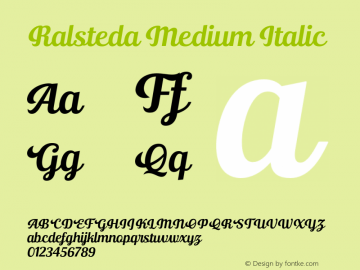 Ralsteda-MediumItalic Version 1.000图片样张