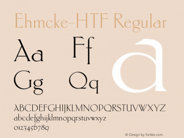 Ehmcke-HTF Regular 001.001 Font Sample