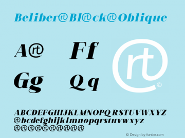 Beliber Black Oblique Version 1.000;July 14, 2022;FontCreator 14.0.0.2814 64-bit图片样张