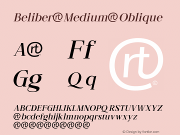 Beliber Medium Oblique Version 1.000;July 14, 2022;FontCreator 14.0.0.2814 64-bit图片样张