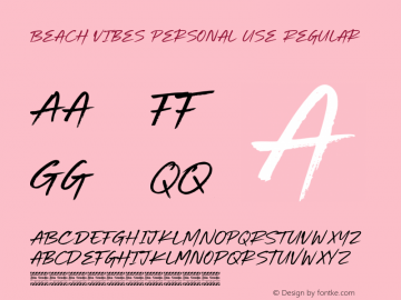 Beach Vibes Personal Use Version 1.00;September 10, 2021;FontCreator 13.0.0.2683 64-bit图片样张