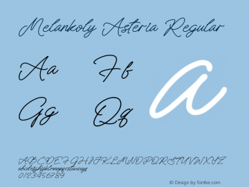 Melankoly Asteria Version 1.00;November 18, 2022;FontCreator 13.0.0.2683 64-bit图片样张