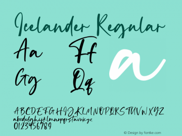 Icelander Version 1.00;October 30, 2022;FontCreator 13.0.0.2683 64-bit图片样张