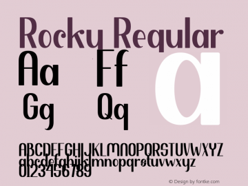 Rocky Version 1.00;December 10, 2021;FontCreator 13.0.0.2683 64-bit图片样张