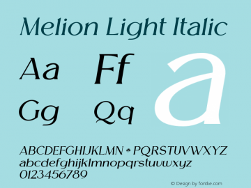 Melion-LightItalic Version 1.000图片样张