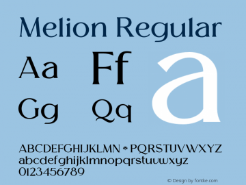 Melion-Regular Version 1.000图片样张