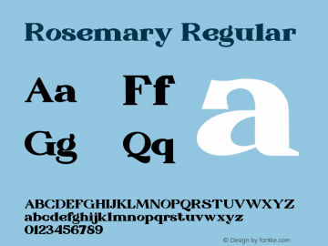 Rosemary Version 1.00;November 2, 2021;FontCreator 13.0.0.2655 64-bit图片样张