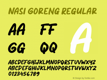 Nasi Goreng Version 1.00;June 25, 2021;FontCreator 13.0.0.2683 64-bit图片样张