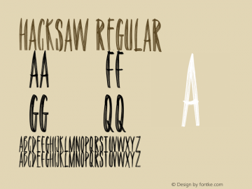 Hacksaw Version 1.000;November 28, 2022;FontCreator 14.0.0.2896 64-bit图片样张