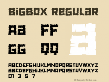 Bigbox Version 1.00;May 8, 2022;FontCreator 13.0.0.2683 64-bit图片样张