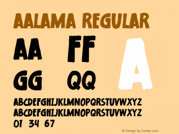 Aalama Version 1.00;May 9, 2022;FontCreator 13.0.0.2683 64-bit图片样张