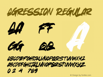 Agression Version 1.00;November 2, 2021;FontCreator 13.0.0.2683 64-bit图片样张