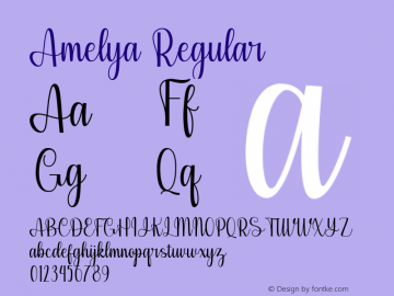 Amelya Version 1.00;August 1, 2021;FontCreator 11.0.0.2408 64-bit图片样张