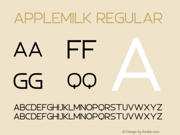 Applemilk Version 1.00;March 20, 2022;FontCreator 13.0.0.2683 32-bit图片样张