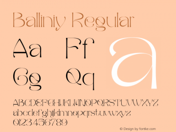 Balliniy Version 1.00;November 14, 2021;FontCreator 12.0.0.2547 64-bit图片样张