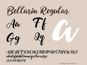 Bellarin Version 1.00;March 16, 2021;FontCreator 13.0.0.2683 64-bit图片样张