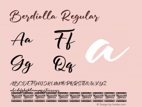 Berdiolla Version 1.00;January 7, 2022;FontCreator 13.0.0.2683 64-bit图片样张