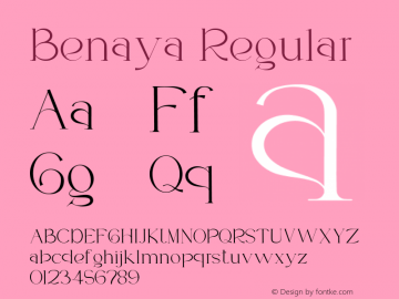 Benaya Version 1.00;November 13, 2021;FontCreator 12.0.0.2547 64-bit图片样张