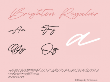 Brighton Version 1.00;October 27, 2021;FontCreator 13.0.0.2683 64-bit图片样张