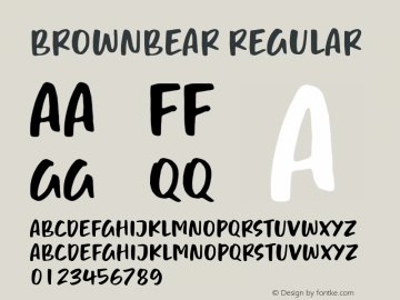 Brownbear Version 1.00;September 3, 2022;FontCreator 11.5.0.2430 64-bit图片样张