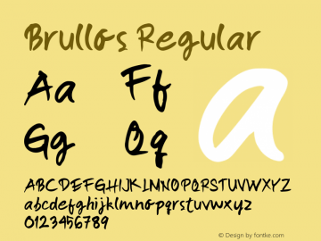 Brullos Version 1.00;April 6, 2019;FontCreator 11.5.0.2427 64-bit图片样张