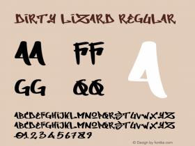 Dirty Lizard Version 1.00;August 13, 2020;FontCreator 12.0.0.2539 64-bit图片样张