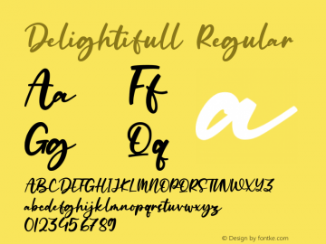 Delightifull Version 1.000;February 25, 2022;FontCreator 14.0.0.2794 64-bit图片样张