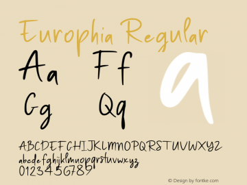 Europhia Version 1.001;Fontself Maker 3.5.6图片样张