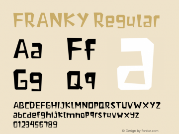 FRANKY Version 1.00;June 16, 2022;FontCreator 12.0.0.2545 64-bit图片样张