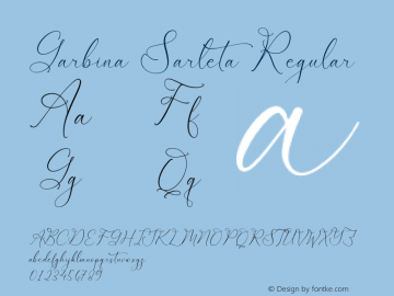 Garbina Sarleta Version 1.00;November 8, 2022;FontCreator 13.0.0.2683 32-bit图片样张