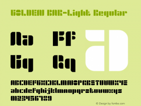 GOLDEN BAR-Light Version 1.00;August 7, 2018;FontCreator 11.5.0.2427 64-bit图片样张