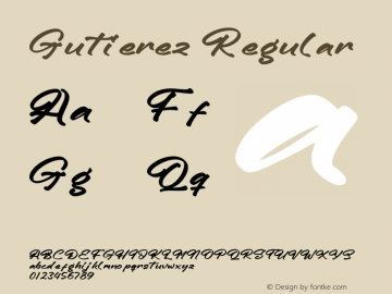 Gutierez Version 1.00;June 29, 2022;FontCreator 13.0.0.2680 64-bit图片样张