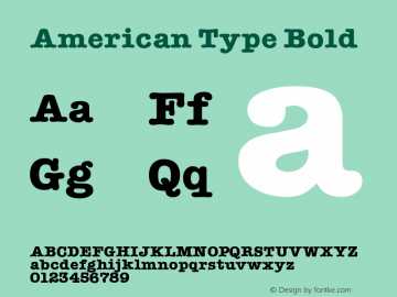 American Type Bold Altsys Fontographer 3.5  11/25/92 Font Sample